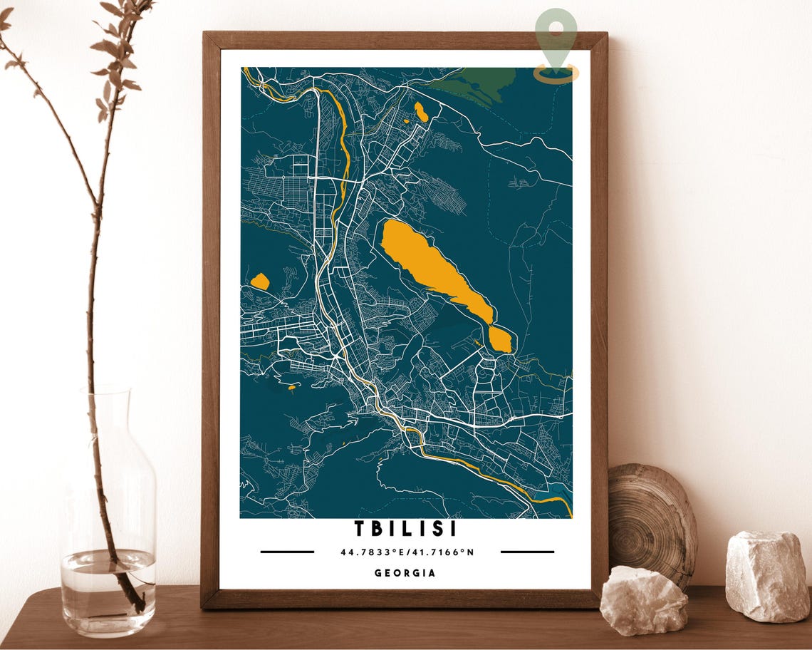 Tbilisi Georgia City Map Art Poster Black White Minimalist Decor - Image 3