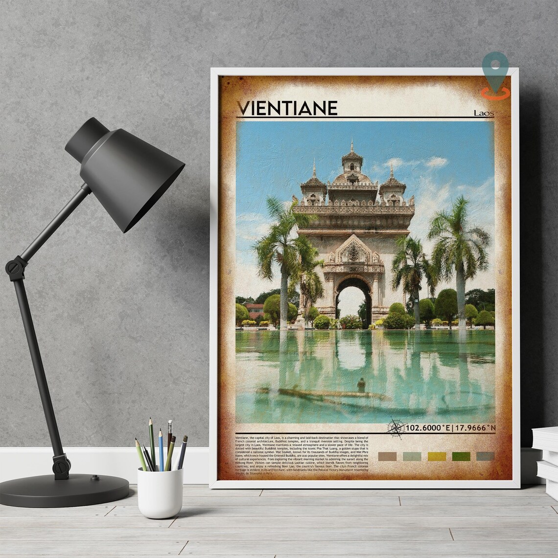 Vientiane Laos Patuxai Victory Gate Monument Travel Photo Poster - Image 4