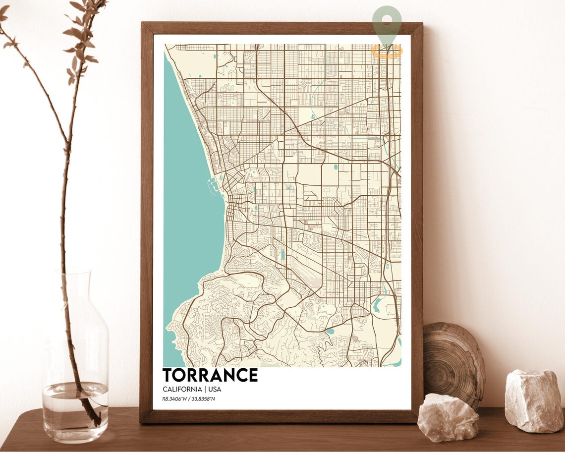Torrance Map Torrance Map Print Torrance Wall Art Torrance Travel Poster Torrance Poster Torrance Photo Torrance California Poster - Image 4