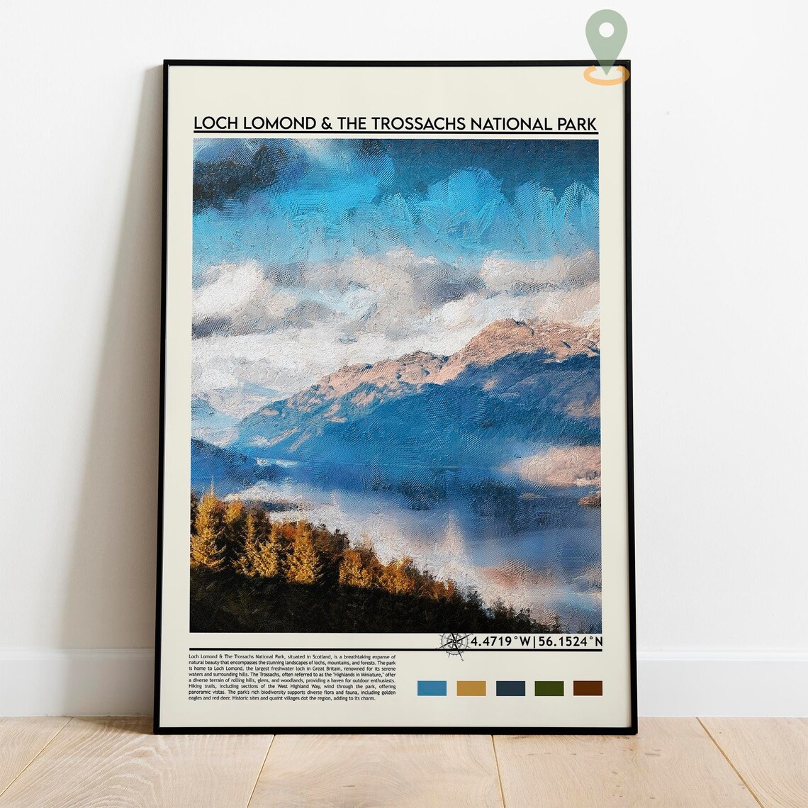 Loch Lomond and the Trossachs Scotland Autumn Mountains Poster - Image 2