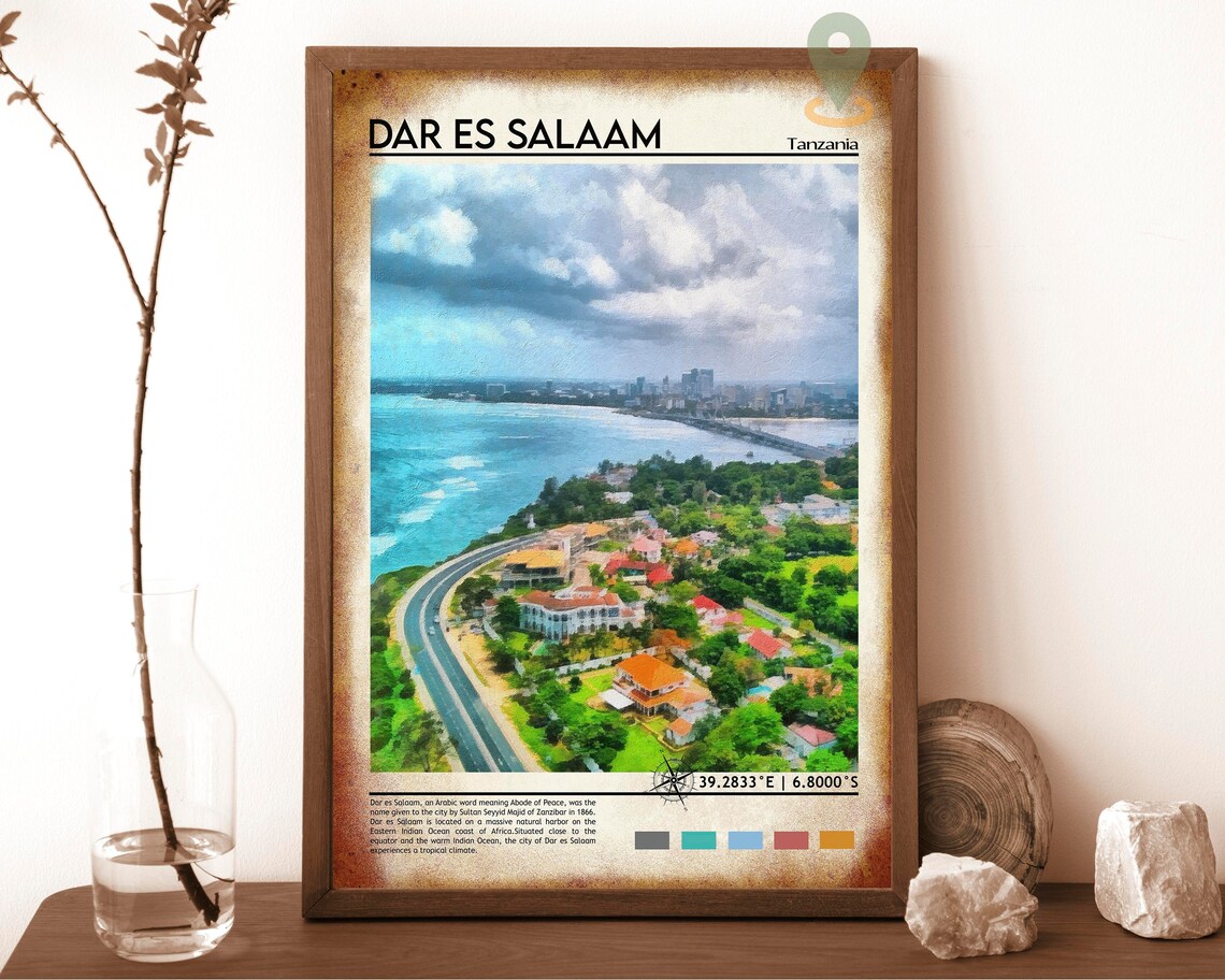 Dar Es Salaam Tanzania Coastal City Aerial View Travel Poster - Image 6