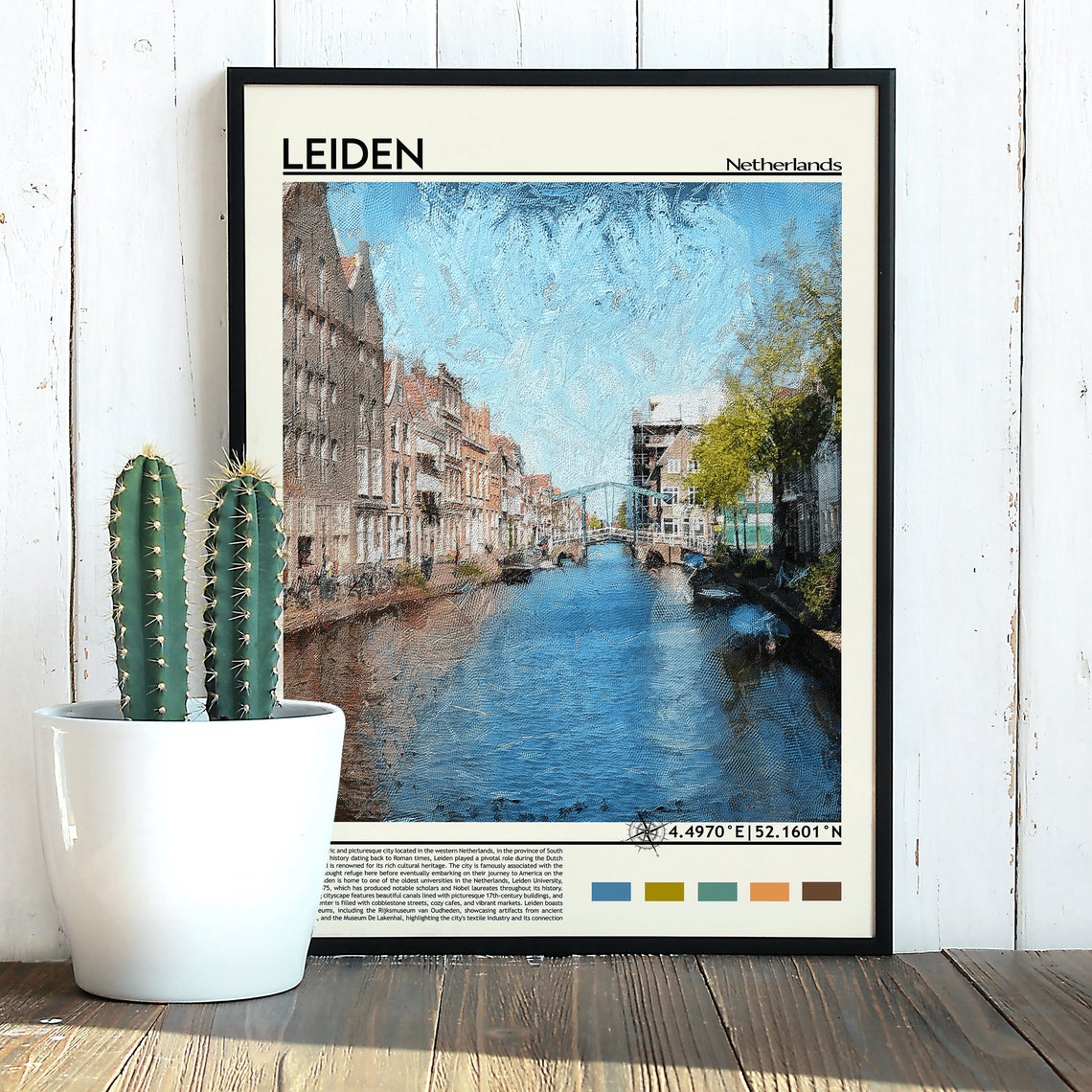 Leiden Netherlands Historic Canal City Photo Travel Wall Art - Image 5