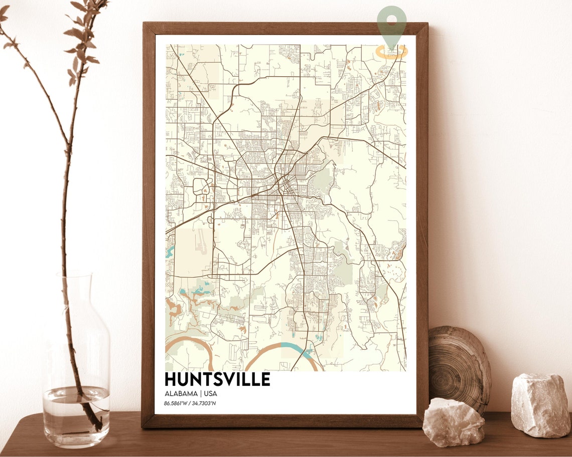 Huntsville Map Huntsville Map Print Huntsville Personalized Map Huntsville Wall Art Huntsville Travel Poster Huntsville Alabama Poster - Image 5