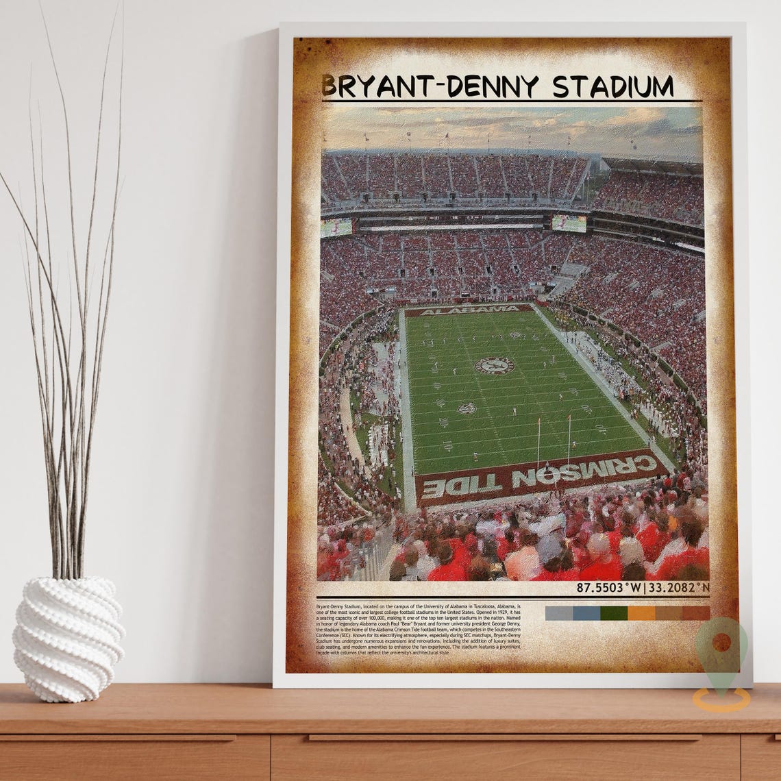 Bryant-Denny Stadium Alabama Crimson Tide Football Game Poster - Image 3