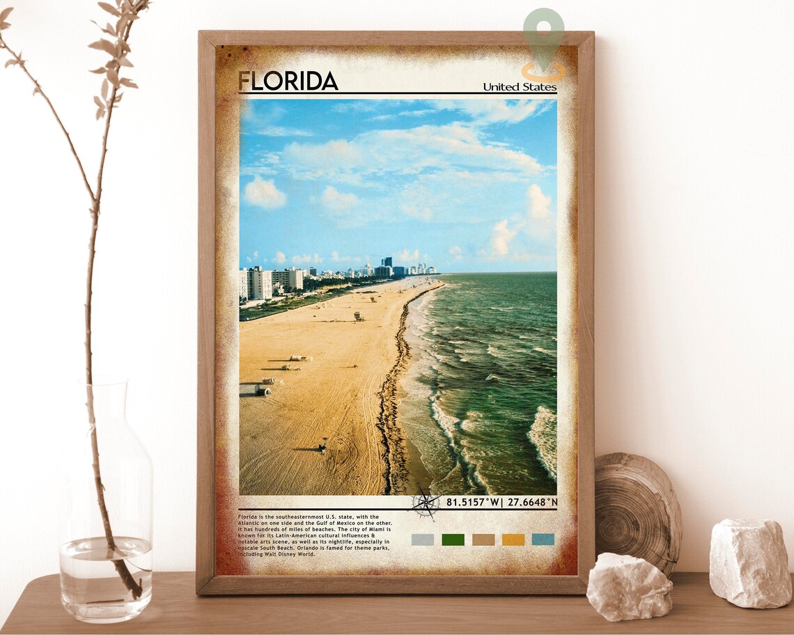 Florida United States Beach Coastline Aerial Photo Travel Poster - Image 6