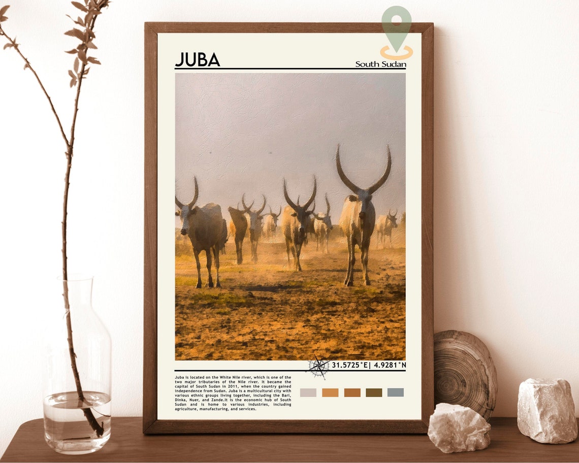 Juba City Print Juba Art Juba Poster Juba Photo Juba Poster Print Juba Painting South Sudan Poster Vintage Poster Juba Art Work