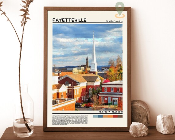 Fayetteville North Carolina Historic Downtown Church Spire Poster