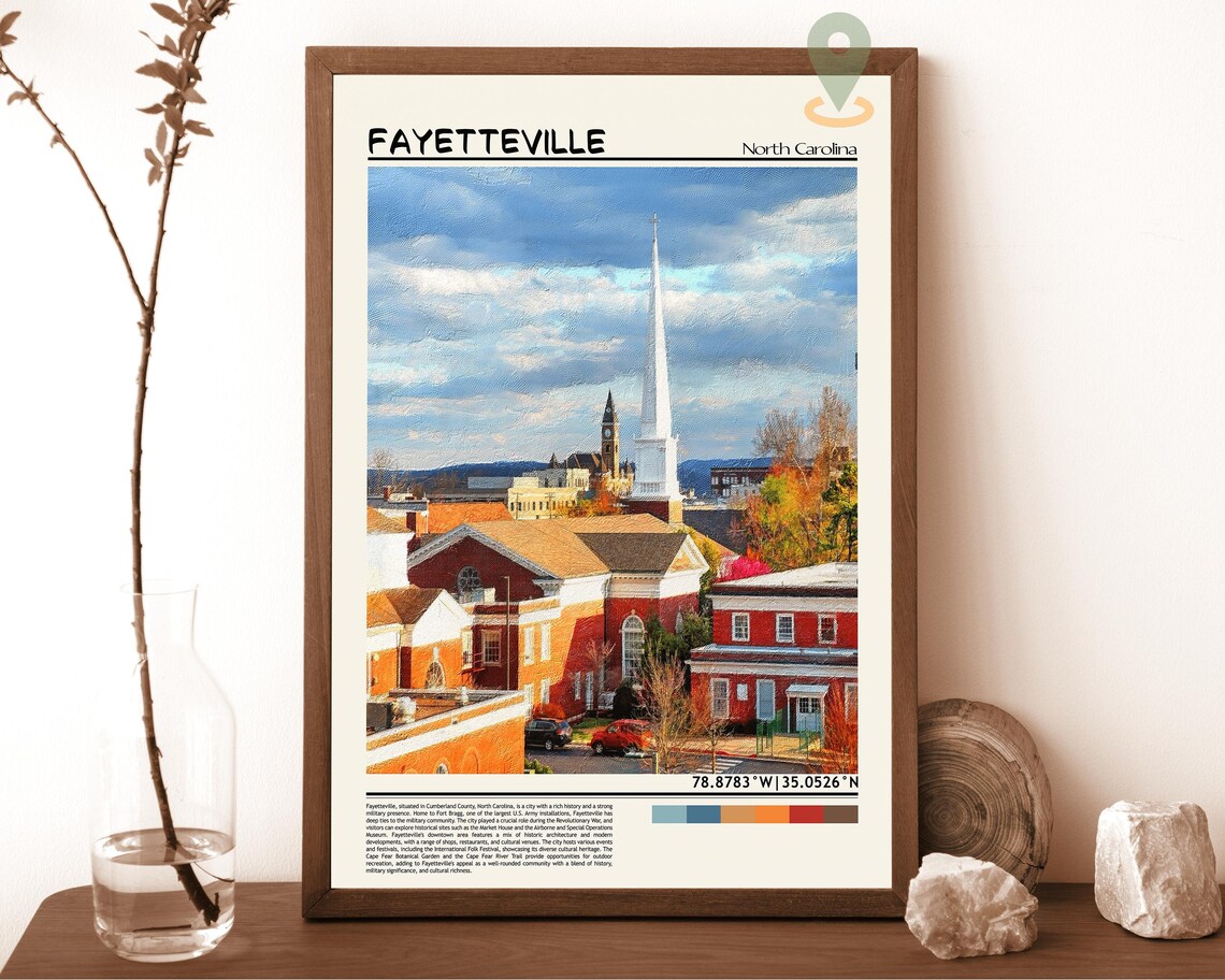 Fayetteville North Carolina Historic Downtown Church Spire Poster