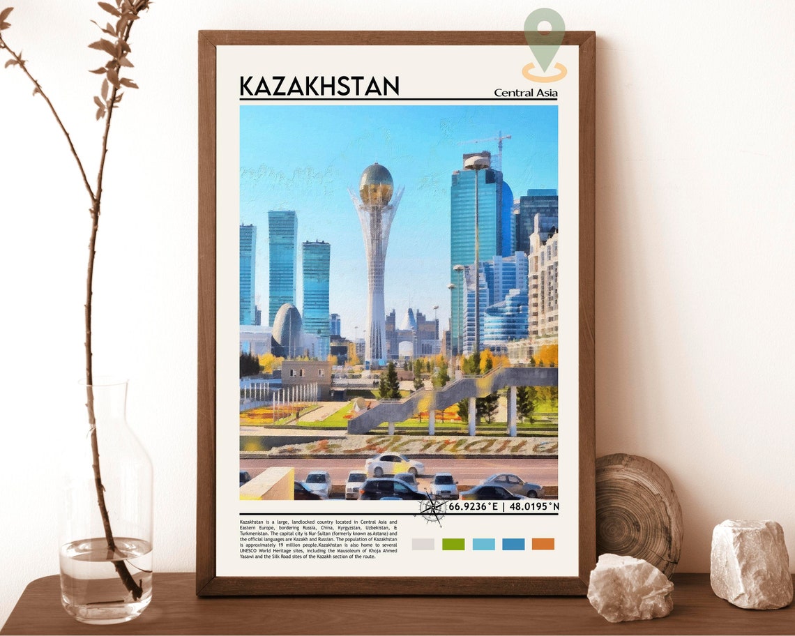 Kazakhstan Central Asia Astana Skyline Bayterek Tower Poster