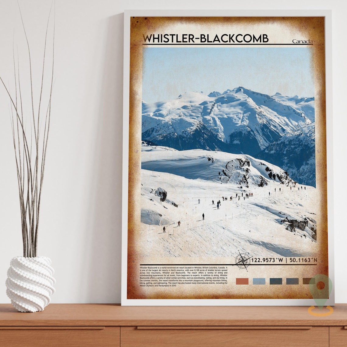 Whistler Blackcomb Canada Ski Resort Powder Peaks Travel Poster - Image 3