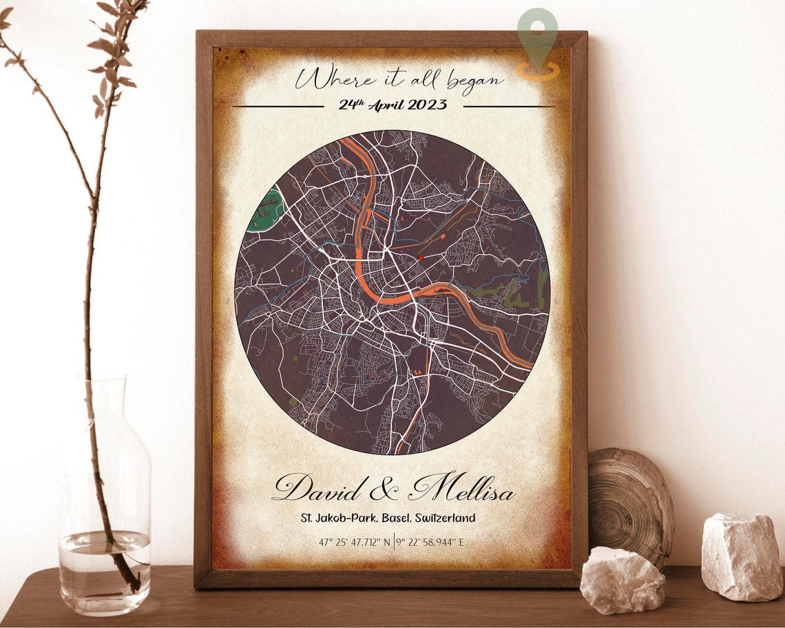 Personalized Round City Map Art Where It All Began Gift Poster - Image 4