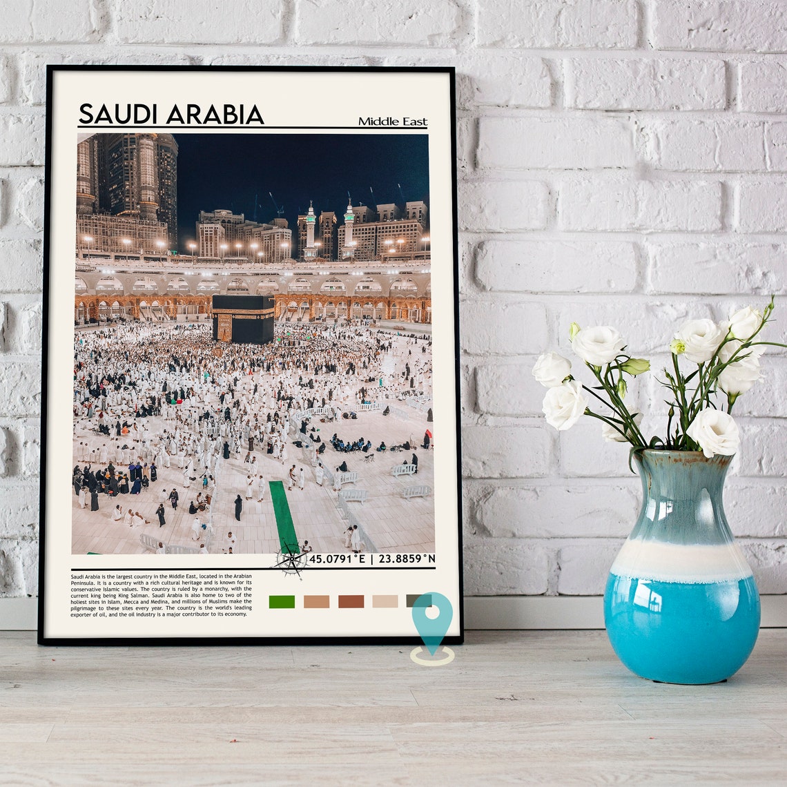 Grand Mecca Kaaba Saudi Arabia Night Pilgrimage Scene Poster - Image 3