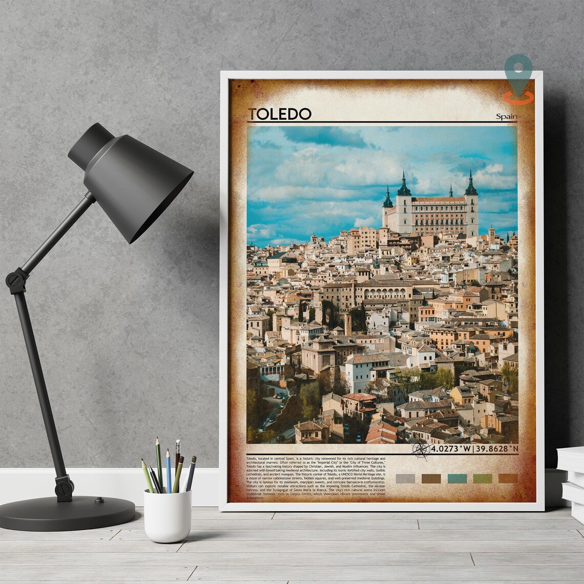 Historic Toledo Spain Alcazar Hilltop Old Town Travel Poster - Image 4
