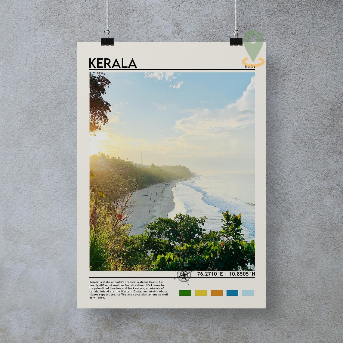 Kerala Print Vintage Poster Kerala Wall Art Kerala Poster Kerala Photo Kerala Poster Print Kerala Wall Dcor India Poster India Art - Image 4