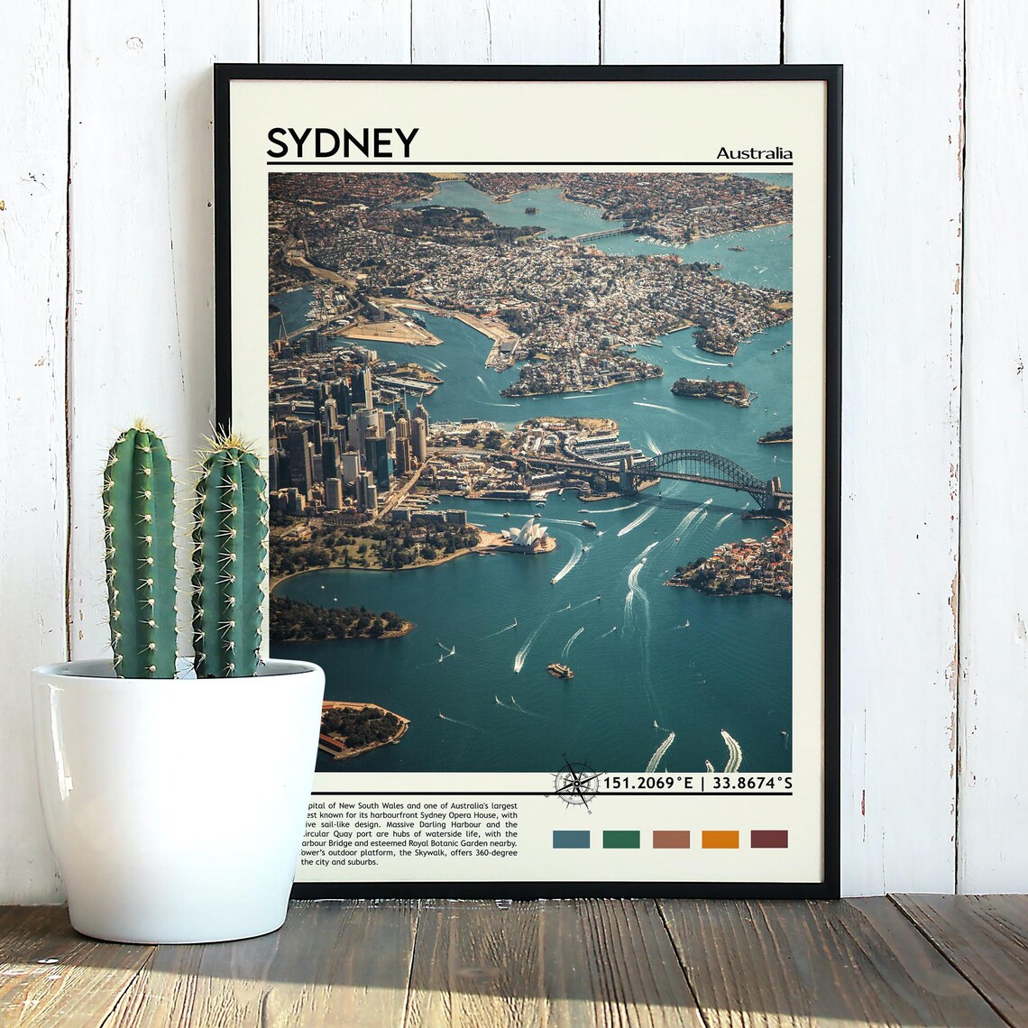 Sydney Australia Harbour Opera House Bridge Aerial Travel Poster - Image 5