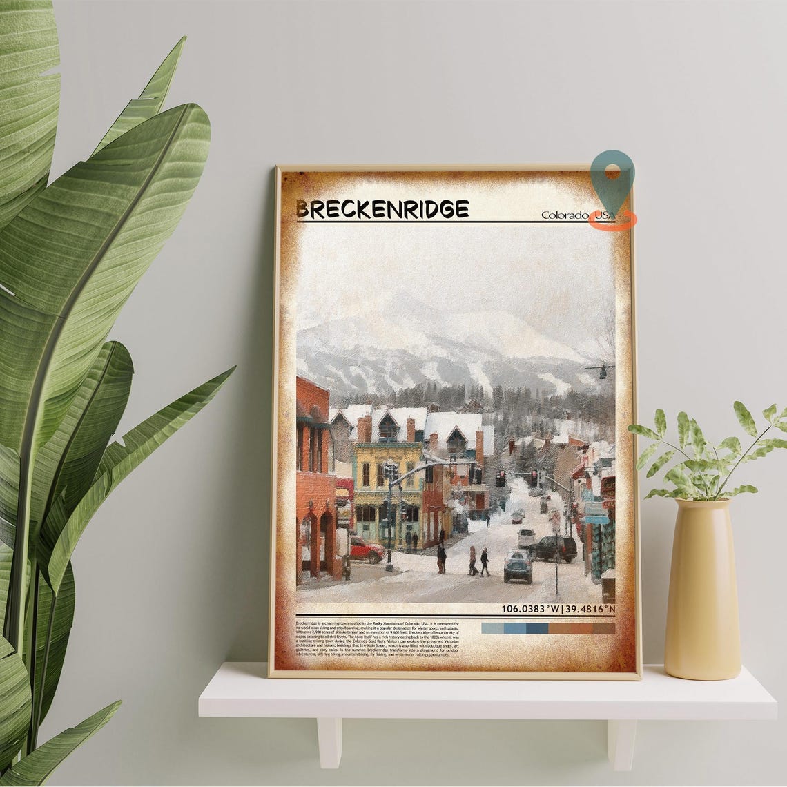 Charming Breckenridge Colorado Snowy Main Street Winter Poster - Image 5