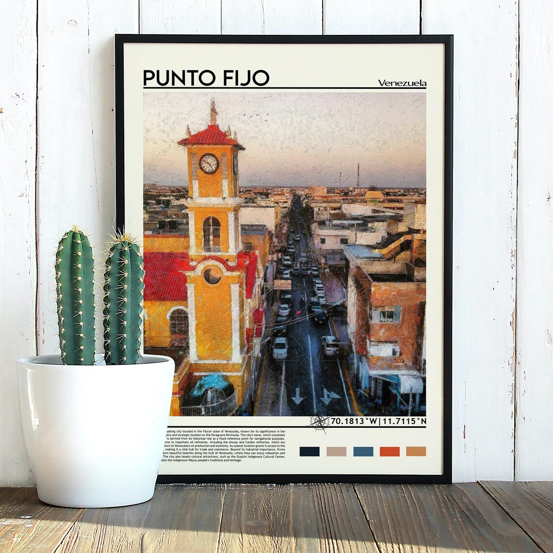 Punto Fijo Venezuela Clock Tower Colonial Cityscape Photo Poster - Image 3