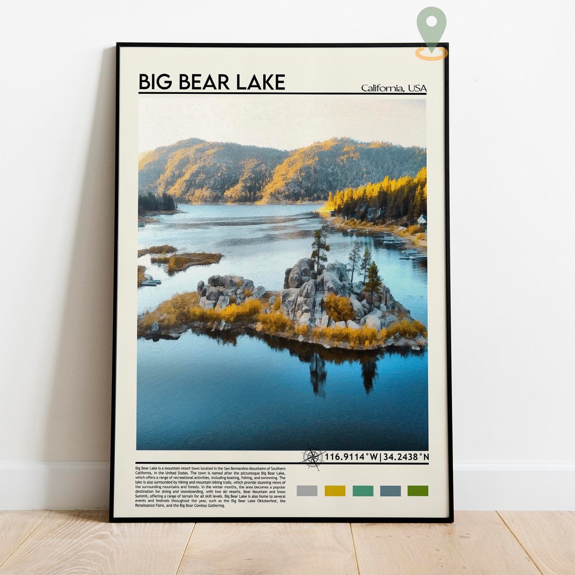 Big Bear Lake Travel Poster Big Bear Lake Wall Art Big Bear Lake Poster Print Big Bear Lake Photo Big Bear Lake Decor California Usa - Image 3