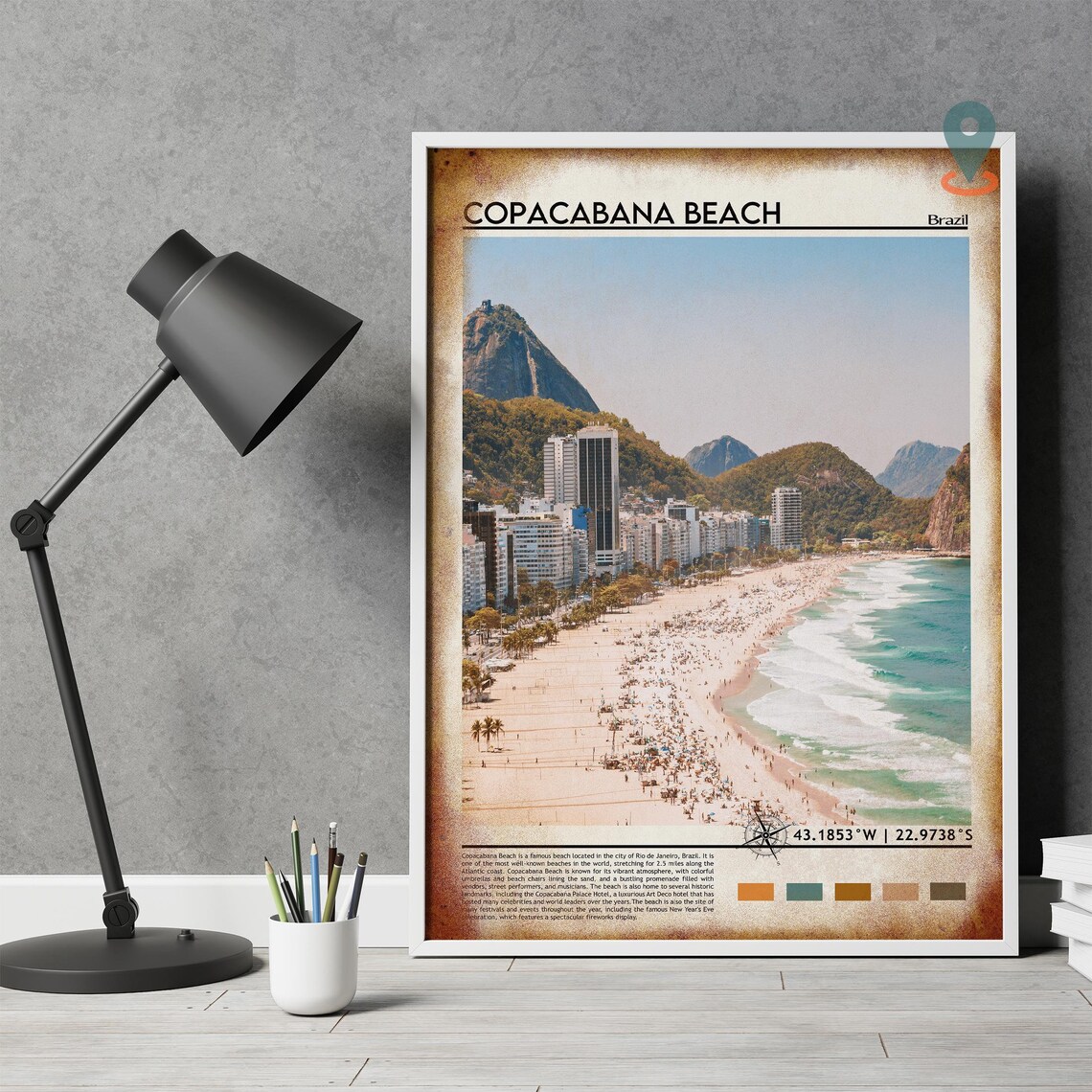 Copacabana Print Copacabana Art Copacabana Poster Copacabana Photo Copacabana Painting Brazil Travel Poster Copacabana Beach Poster - Image 4