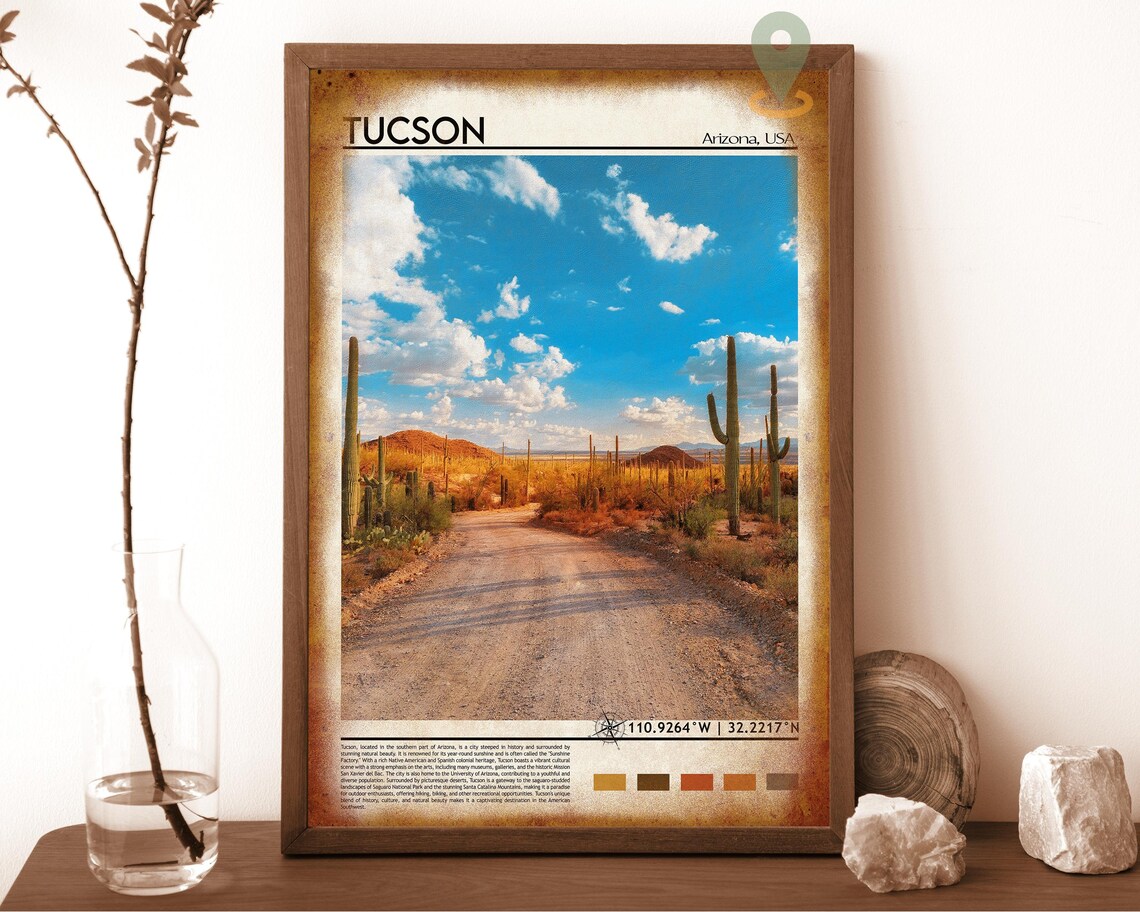 Tucson Print Tucson Poster Tucson Wall Art Tucson Travel Tucson Art Print Tucson Artwork Tucson Photo Tucson Arizona Print Arizona - Image 6