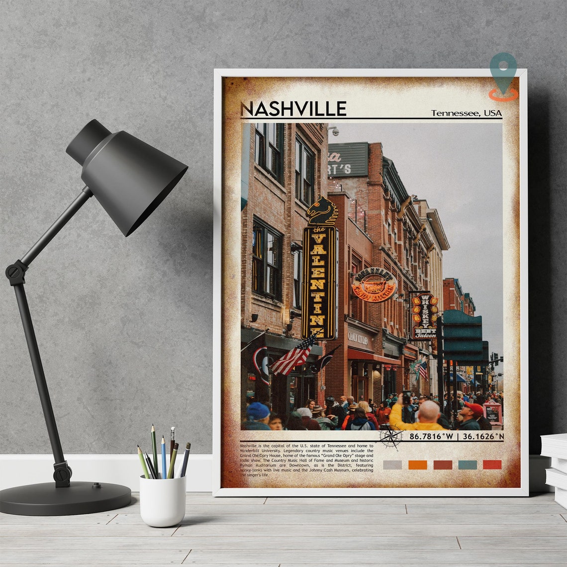 Nashville Print Nashville Art Nashville Poster Nashville Photo Nashville Poster Print Nashville Painting Tennessee Travel Poster - Image 4