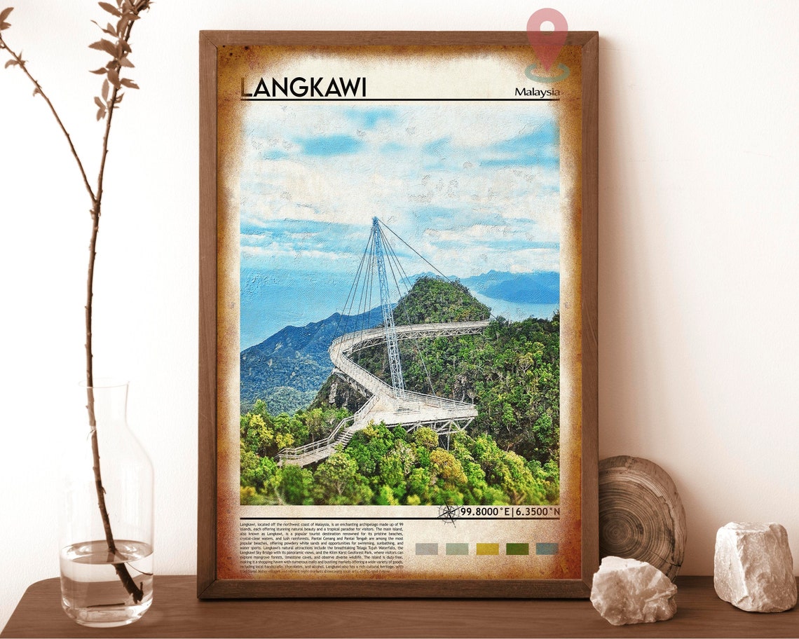 Langkawi Malaysia Travel Print Langkawi Travel Poster Malaysia Travel Print Southeast Asia Travel Poster Travel Gift Backpackers Gift - Image 6