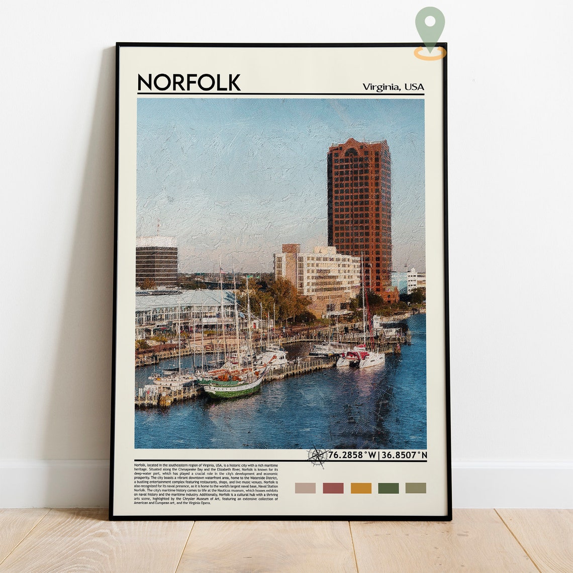 Norfolk Print Norfolk Poster Norfolk Wall Art Norfolk Travel Print Norfolk Art Print Norfolk Artwork Norfolk Photo Virginia Print - Image 2
