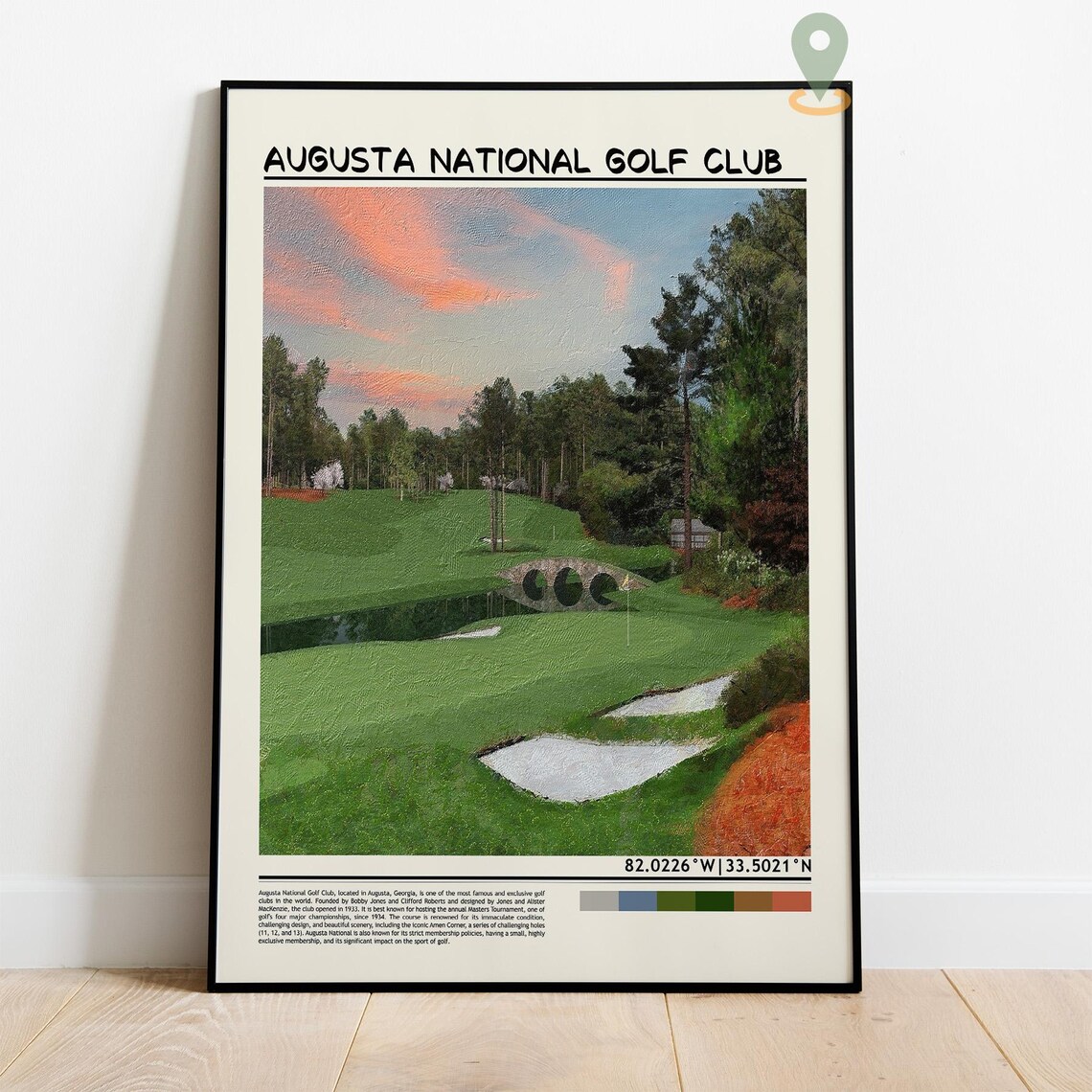 Augusta National Golf Club Sunset Golf Course Sports Poster Art - Image 5