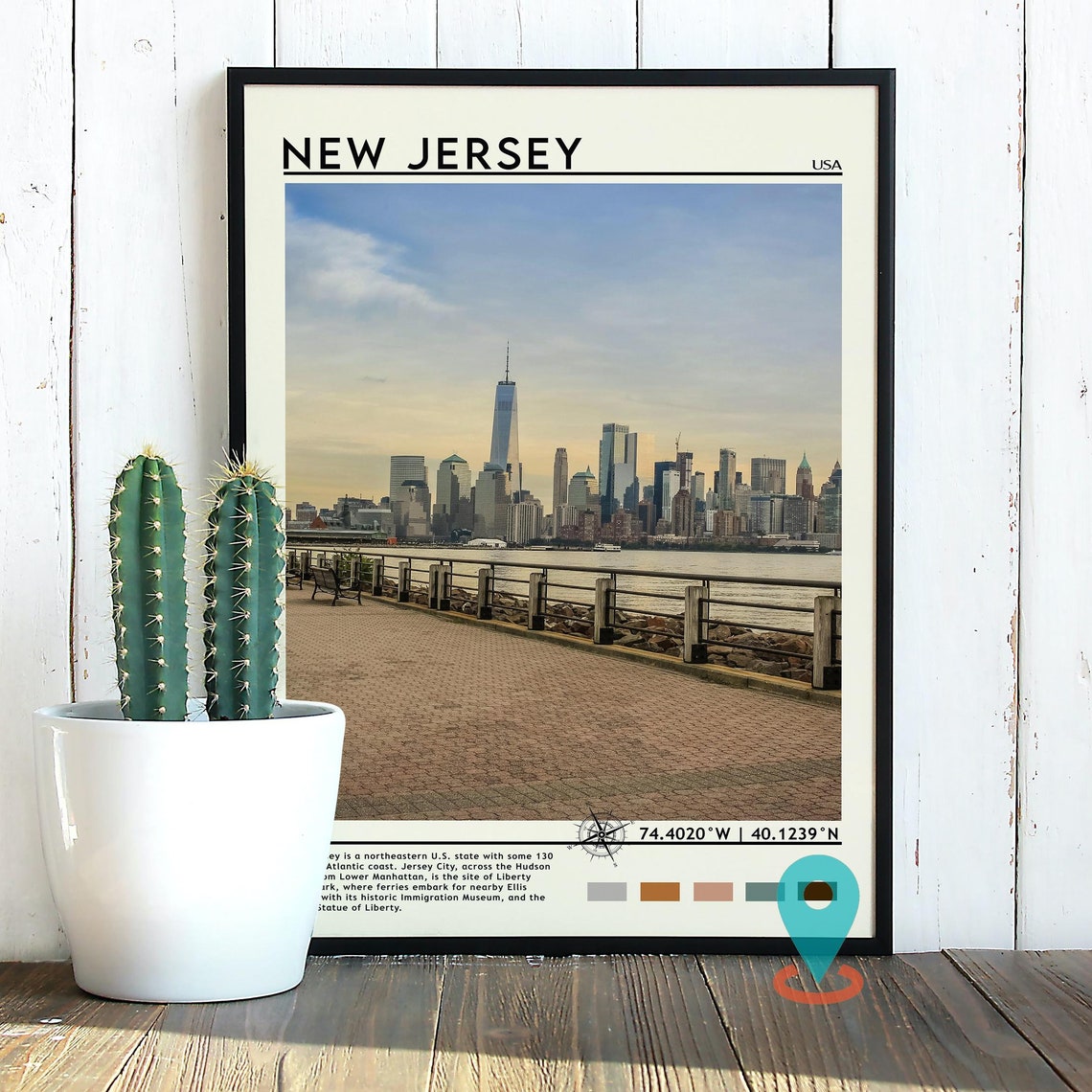 New Jersey Travel Poster New Jersey Print New Jersey Wall Art New Jersey Vintage Poster New Jersey Photo New Jersey Poster Print - Image 3