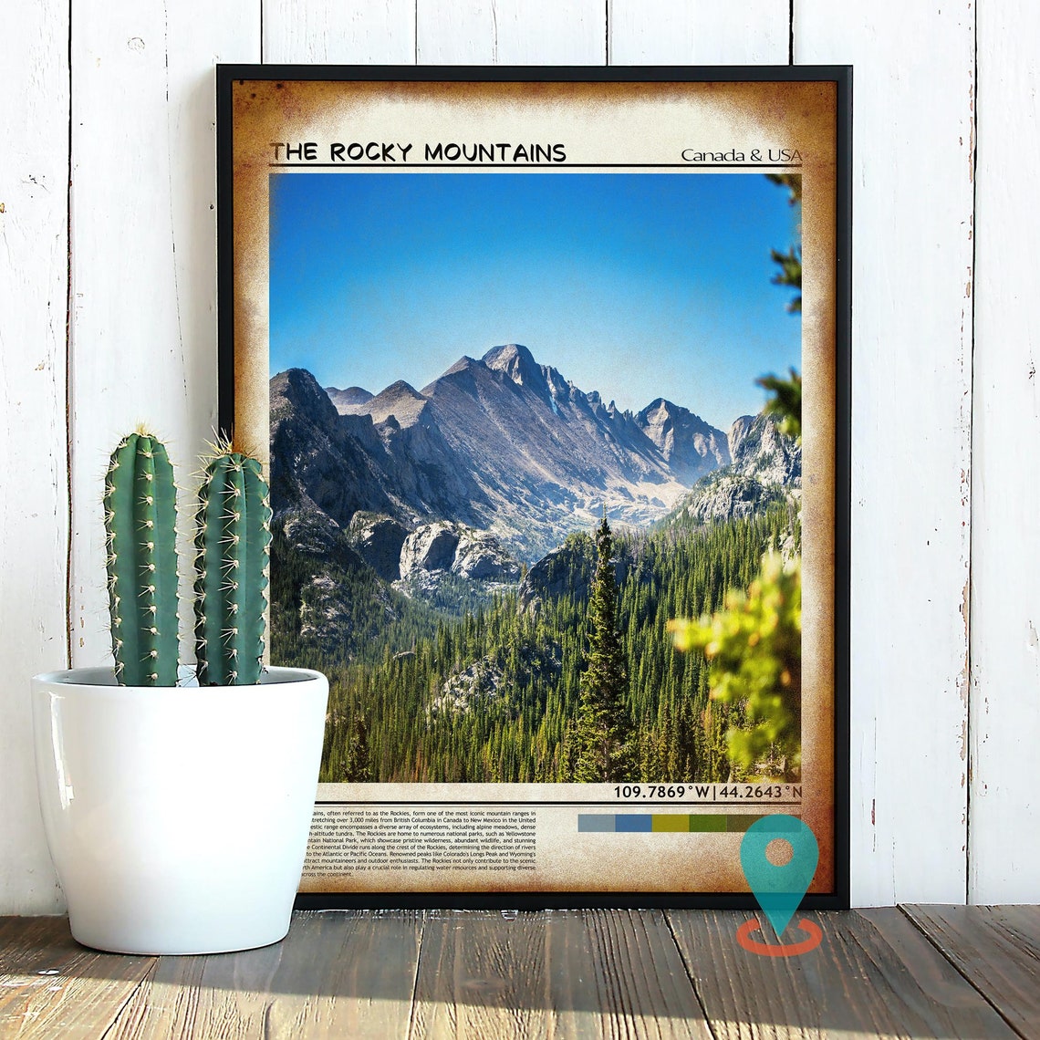 The Rocky Mountains Blue Sky Peaks Pine Forest Summer Photo Poster - Image 2