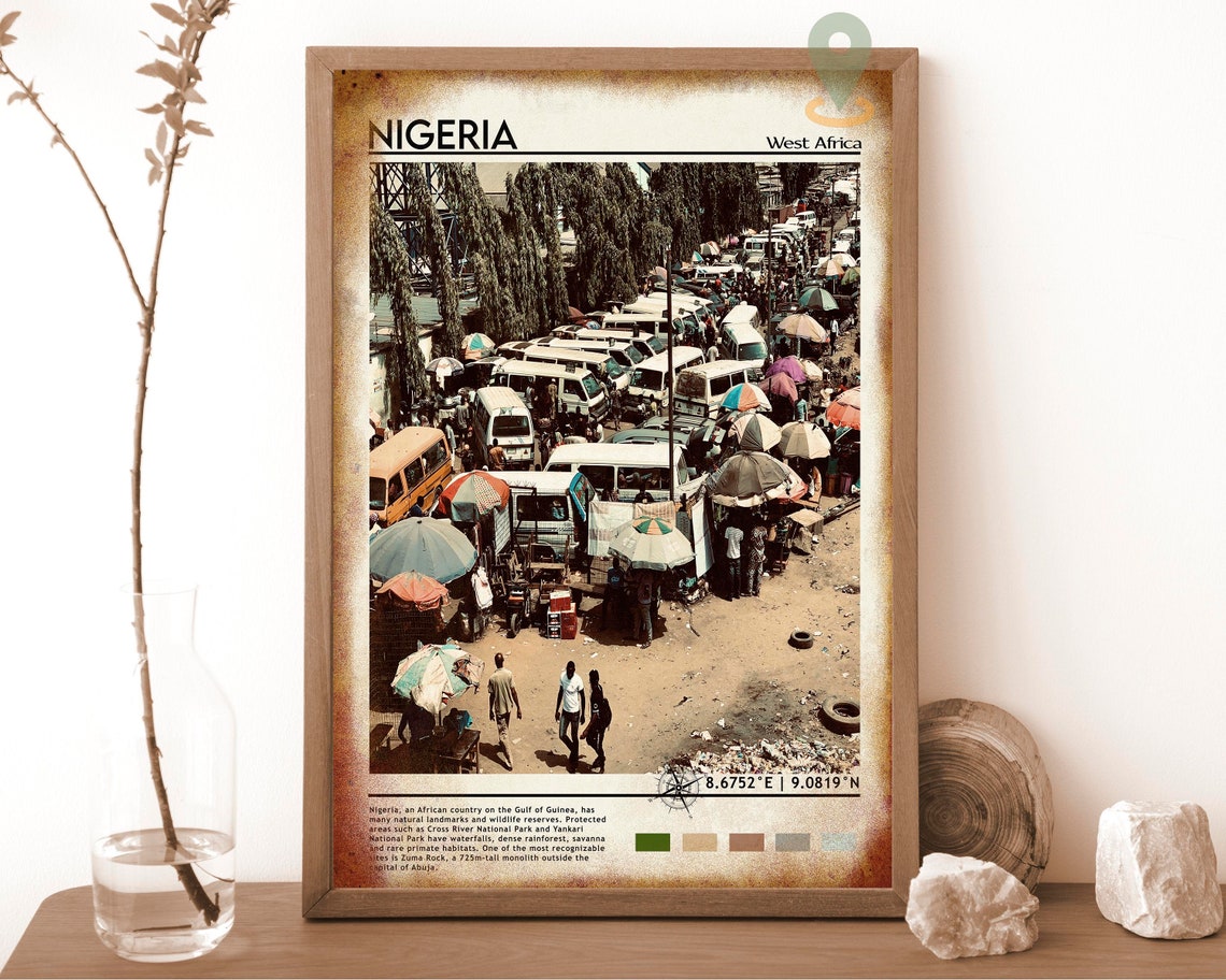 Nigeria Print Personalized Poster Nigeria Art Nigeria Poster Nigeria Photo Nigeria Poster Print Nigeria Painting Lagos Travel Poster - Image 6