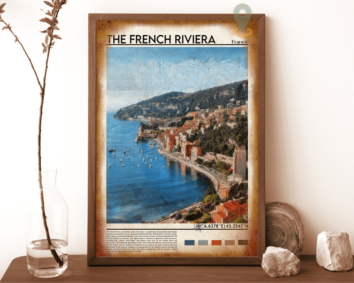 Cte Dazur Poster French Riviera Travel Print France Travel Art Villefranche Sur Mer Print French Riviera Print Cote Dazur Art Print - Image 6