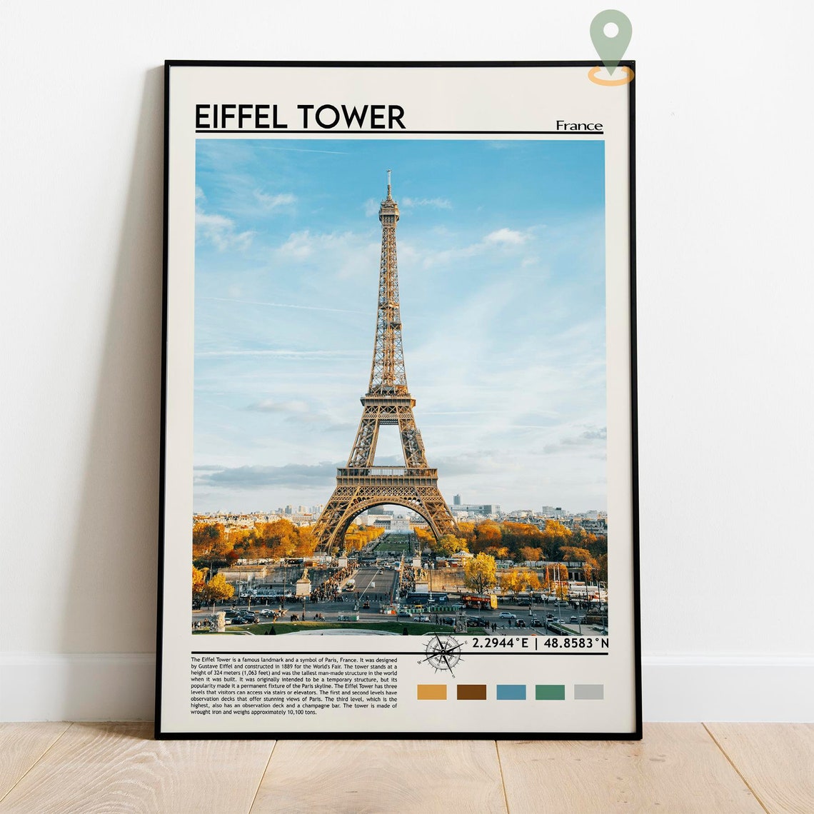 Eiffel Tower Paris France Autumn Landmark Photography Poster - Image 5