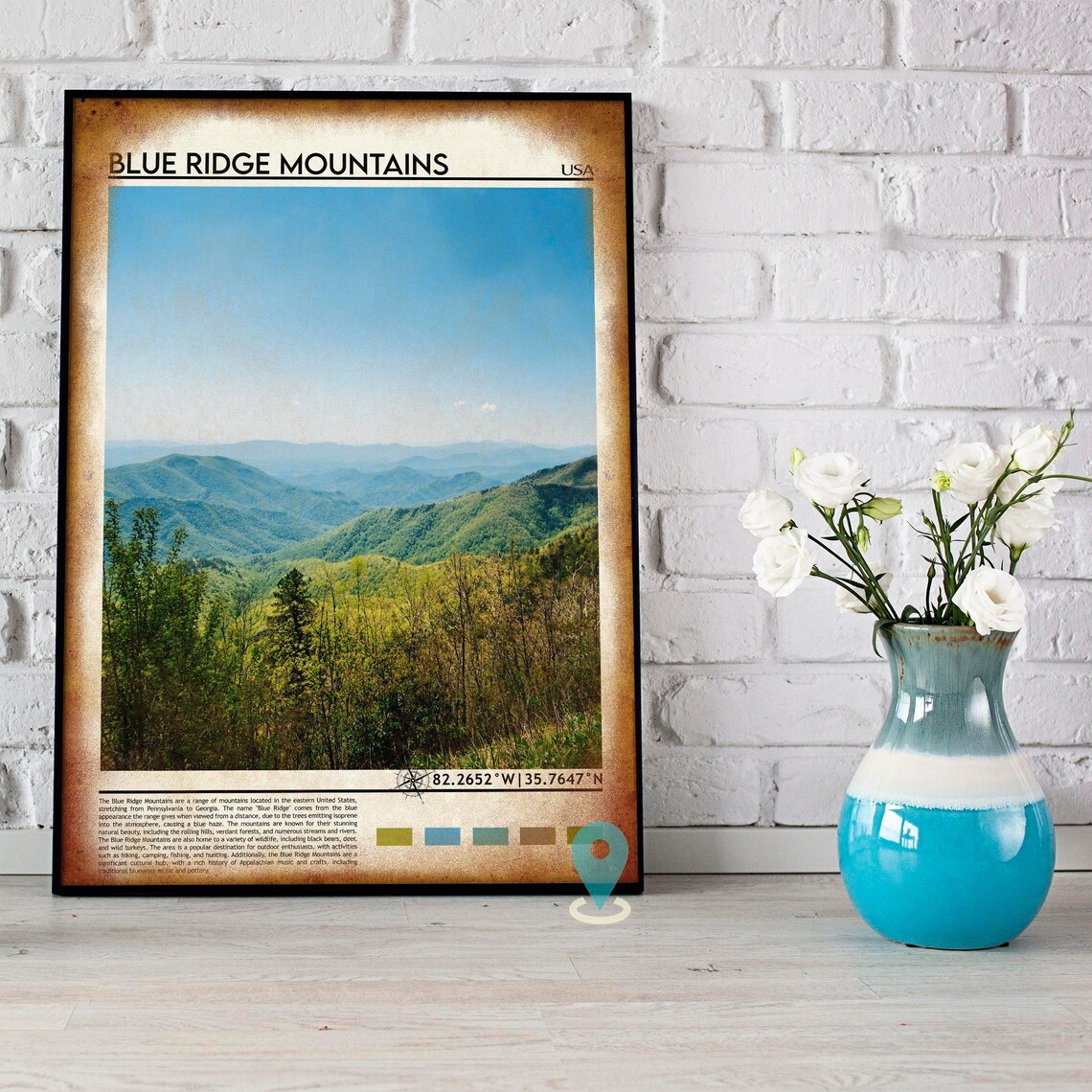 Blue Ridge Mountains USA Layered Peaks Photo Nature Travel Wall Art - Image 4