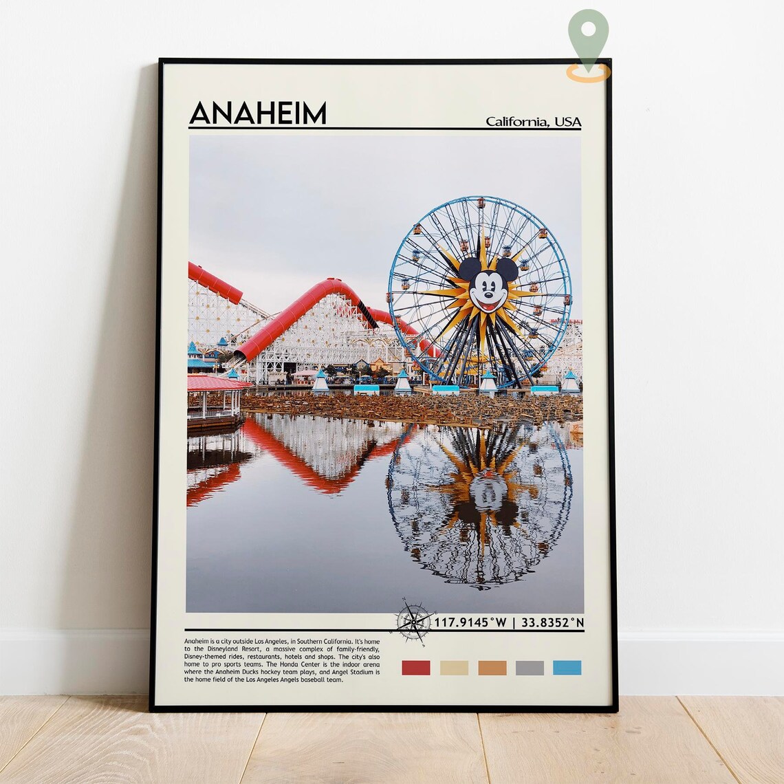 Anaheim California Mickey Mouse Ferris Wheel Theme Park Poster - Image 5