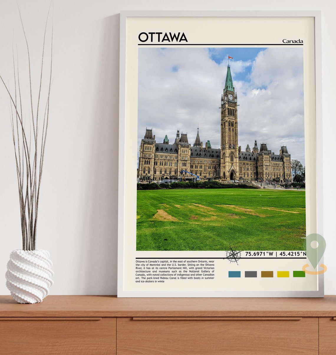 Ottawa Canada Parliament Hill Photo Historic Travel Wall Art - Image 4