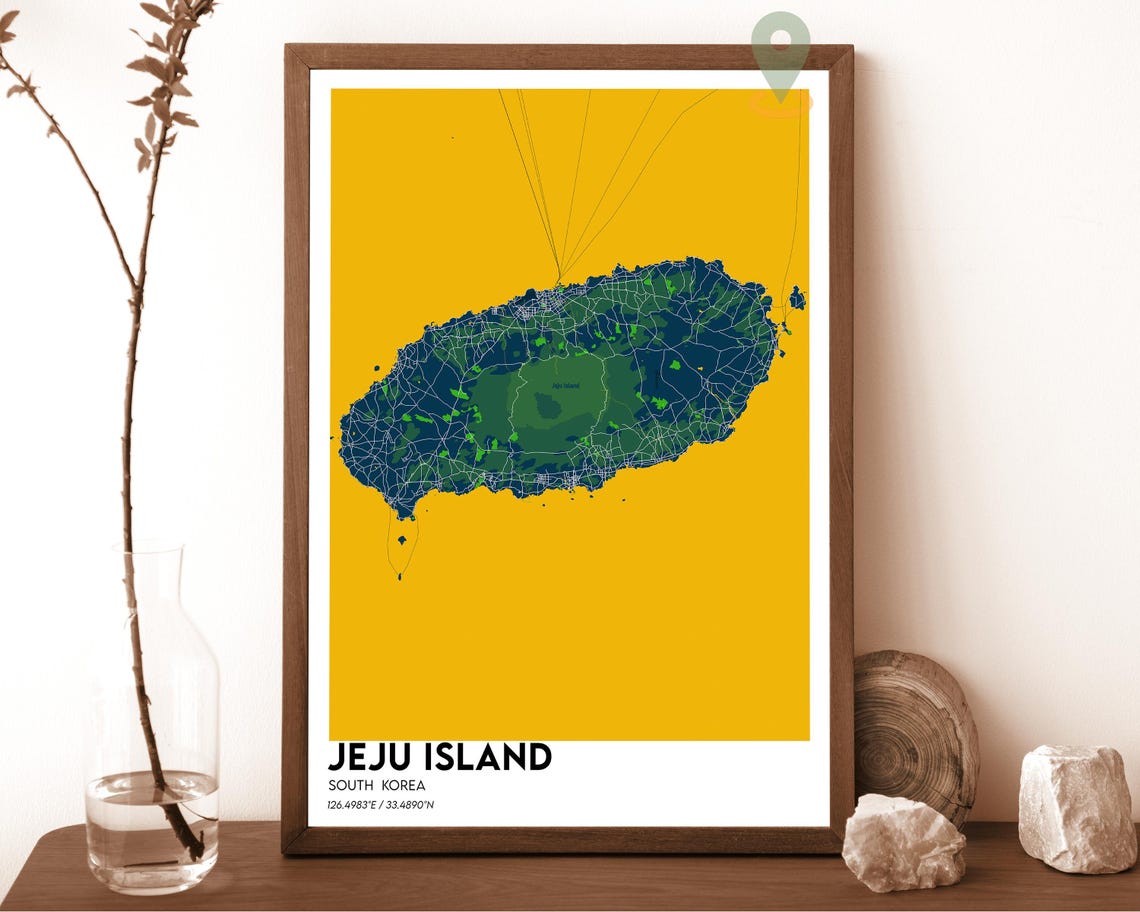 Jeju Island Map Jeju Island Map Print Jeju Island Wall Art Jeju Island Travel Poster Jeju Island Poster Jeju Island Photo Jeju Island - Image 2