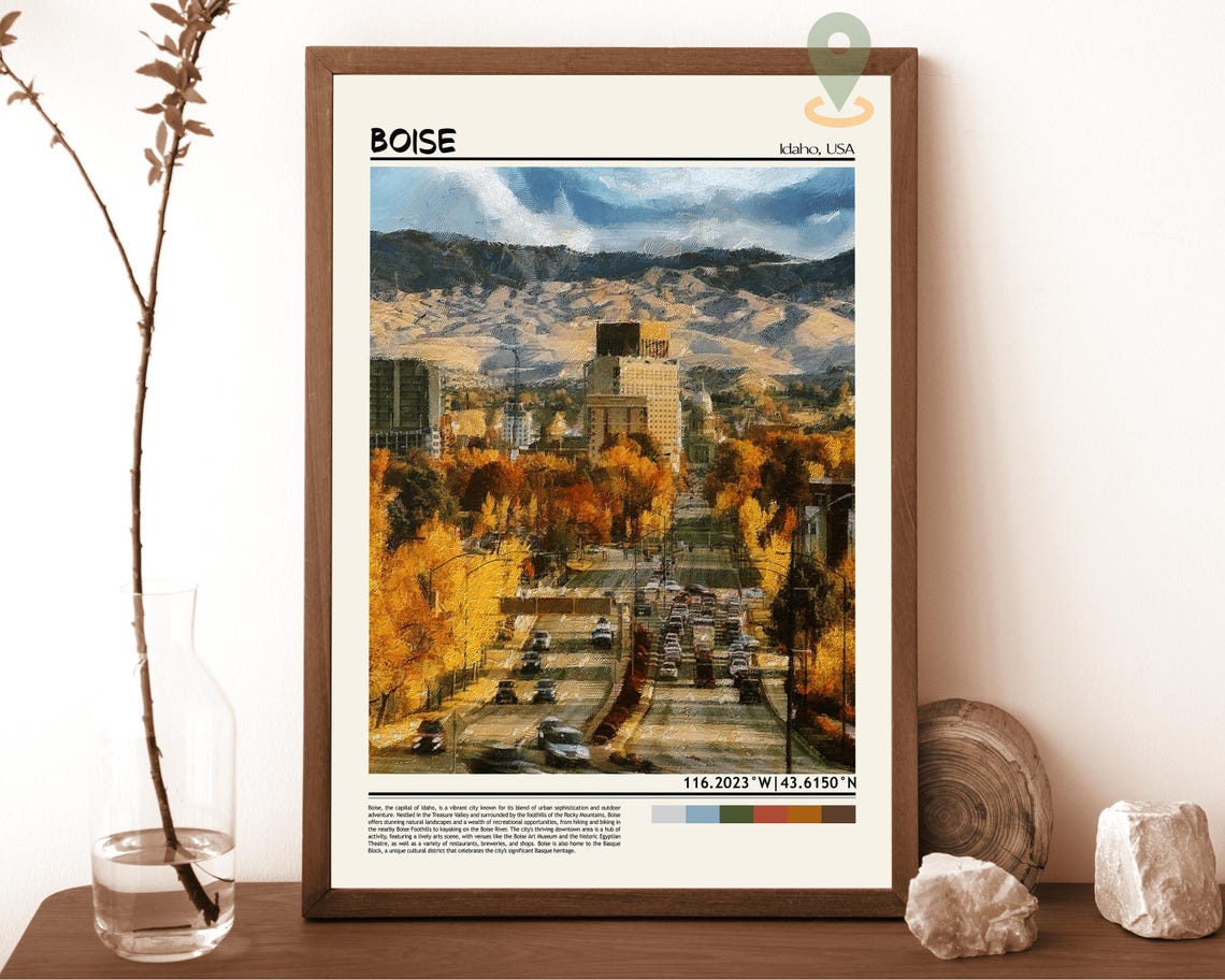 Boise Print Boise Wall Art Boise Poster Boise Photo Boise Poster Print Boise Travel Poster Boise Idaho Poster