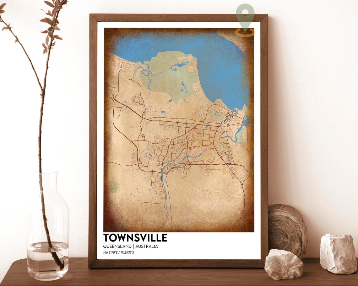 Townsville Map Townsville Map Print Townsville Personalized Map Townsville Wall Art Townsville Travel Poster Townsville Australia Print - Image 2