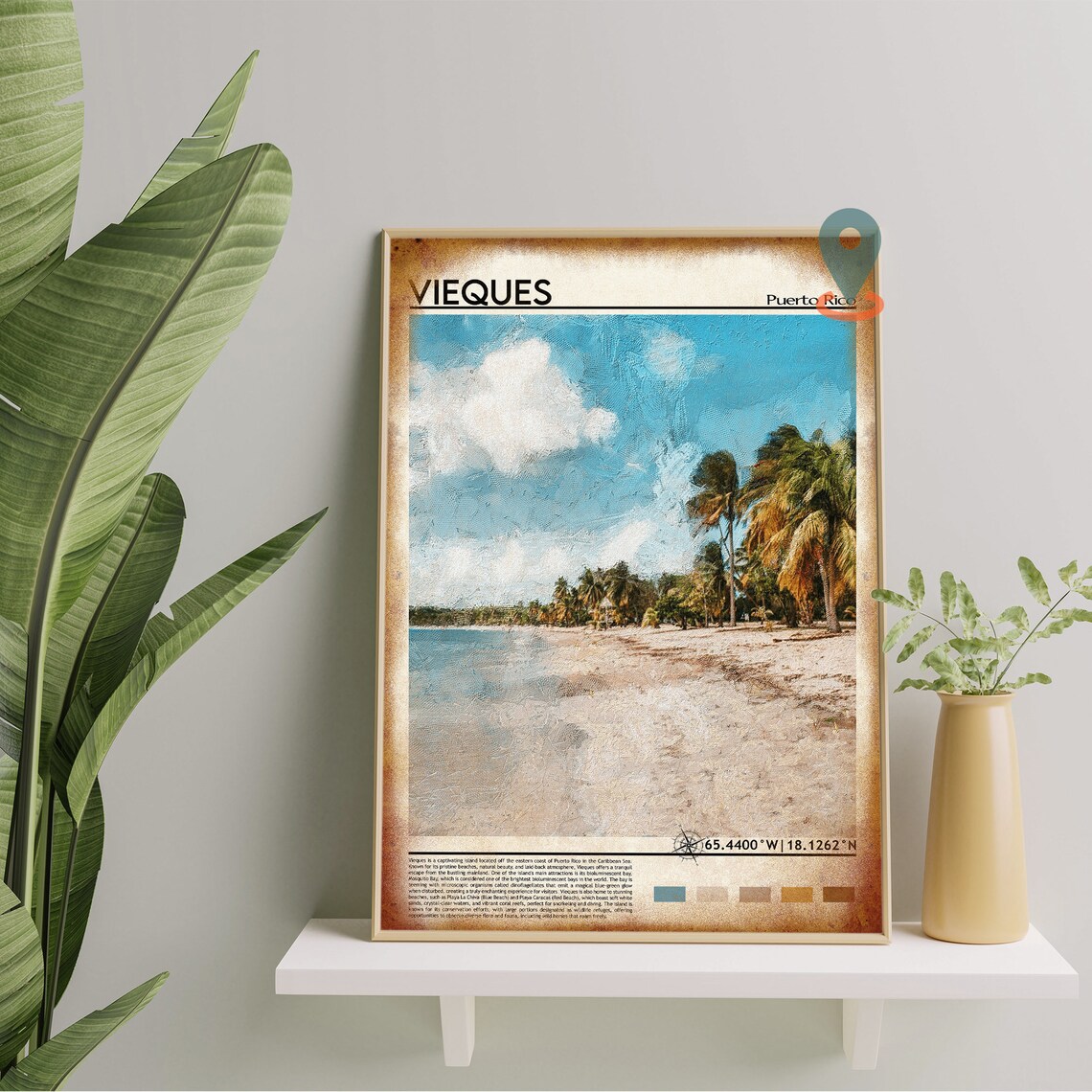 Vieques Puerto Rico Palm Beach Tropical Island Photo Art Poster - Image 4