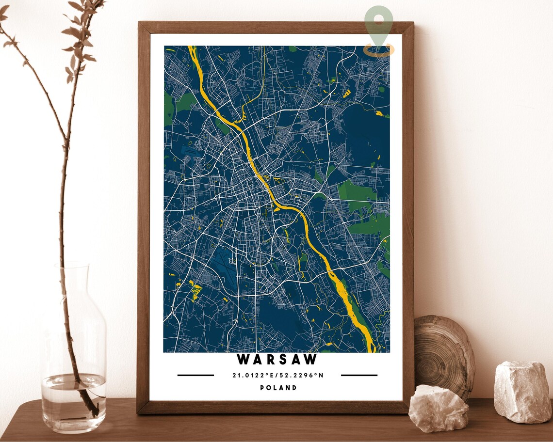 Warsaw Map Warsaw Map Print Warsaw Personalized Map Warsaw Wall Art Warsaw Travel Poster Warsaw Poster Warsaw Photo Warsaw Poland - Image 6
