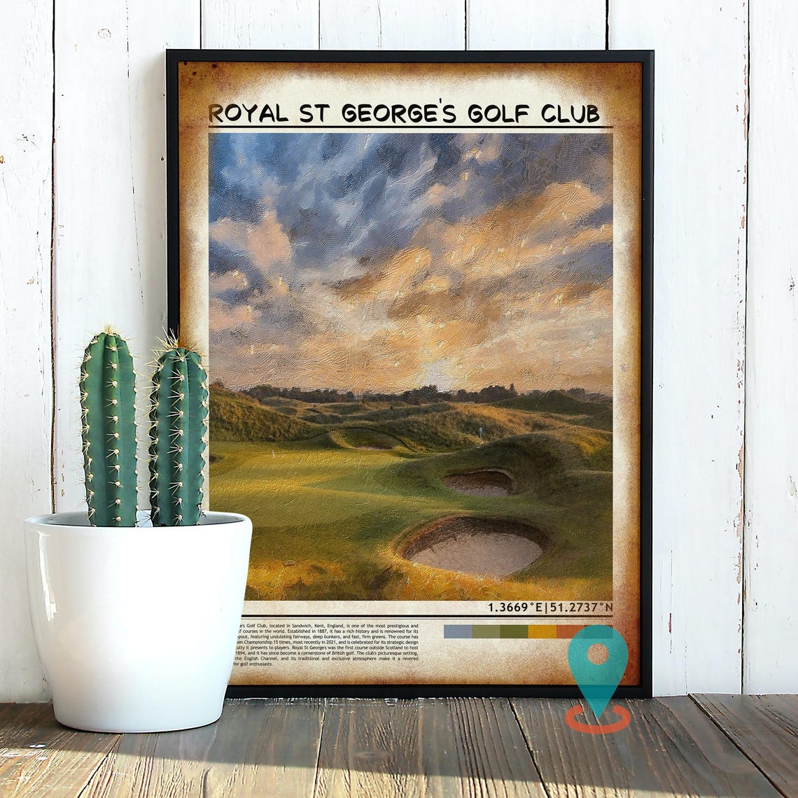 Royal St Georges Golf Club Golden Hour Links Open Championship Poster - Image 2