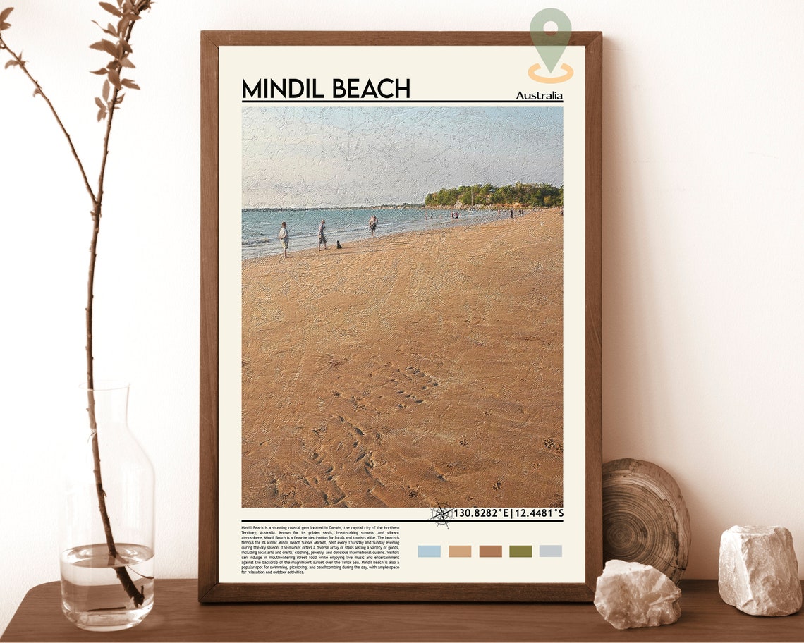 Mindil Beach Australia Golden Sand Sunset Shore Travel Poster