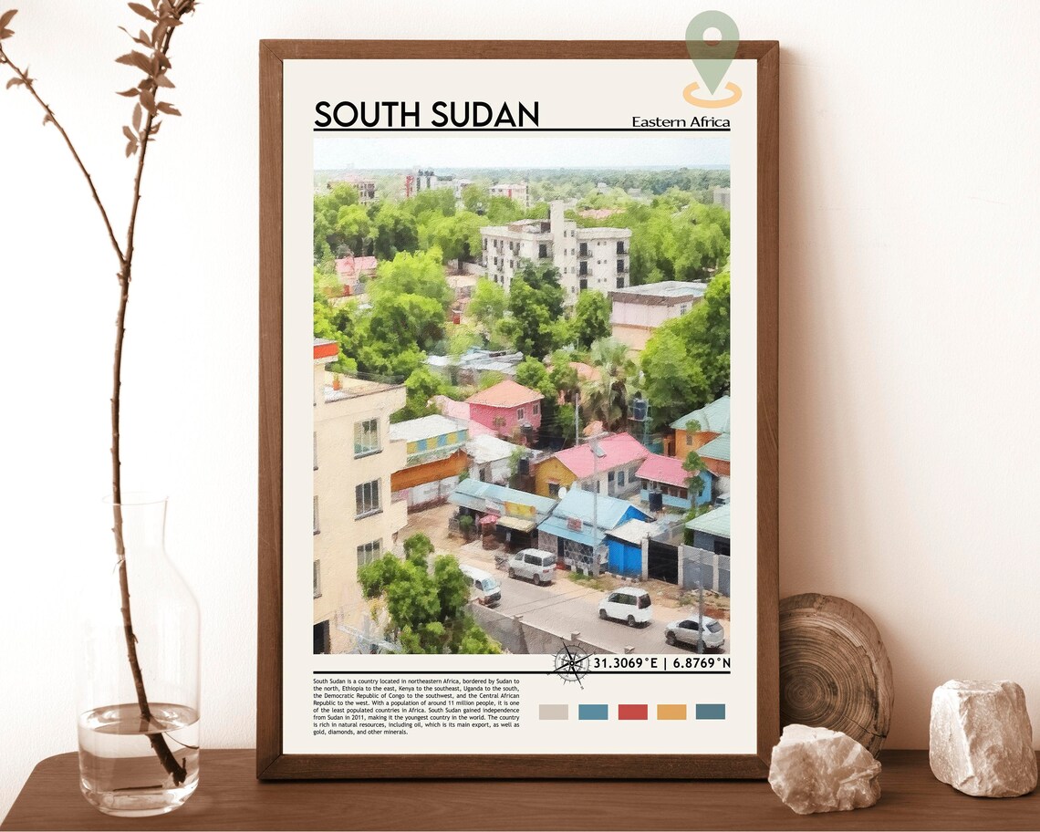 South Sudan Print South Sudan Poster South Sudan Wall Art South Sudan Travel South Sudan Art Print South Sudan Artwork Juba Poster