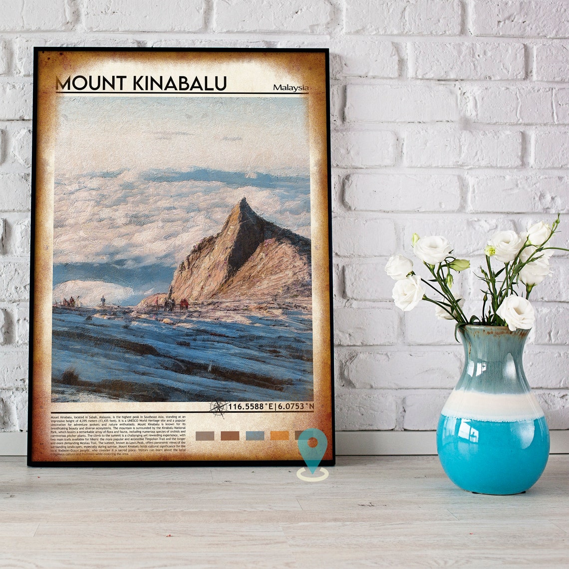 Mount Kinabalu Malaysia Summit Above Clouds Adventure Travel Poster - Image 4