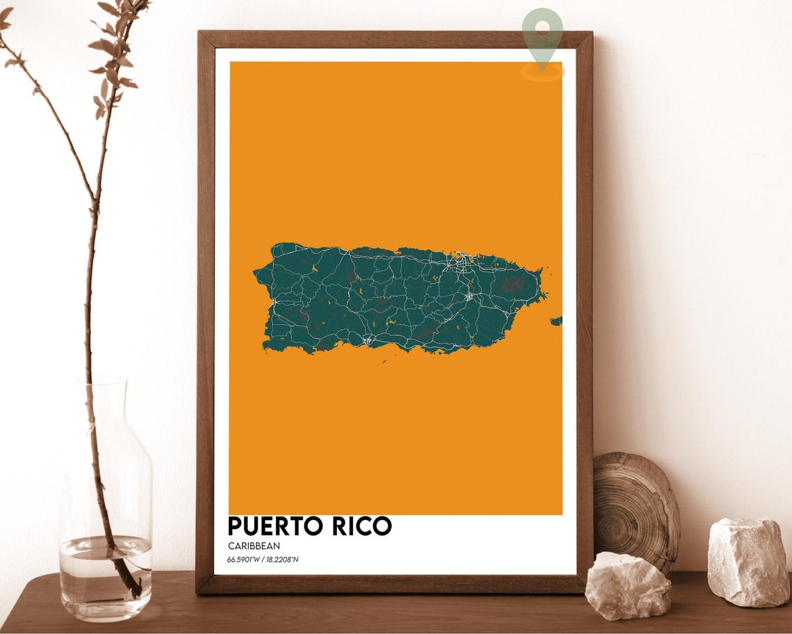 Puerto Rico Map Puerto Rico Map Print Puerto Rico Wall Art Puerto Rico Travel Puerto Rico Poster Puerto Rico Photo Puerto Rico Island - Image 5