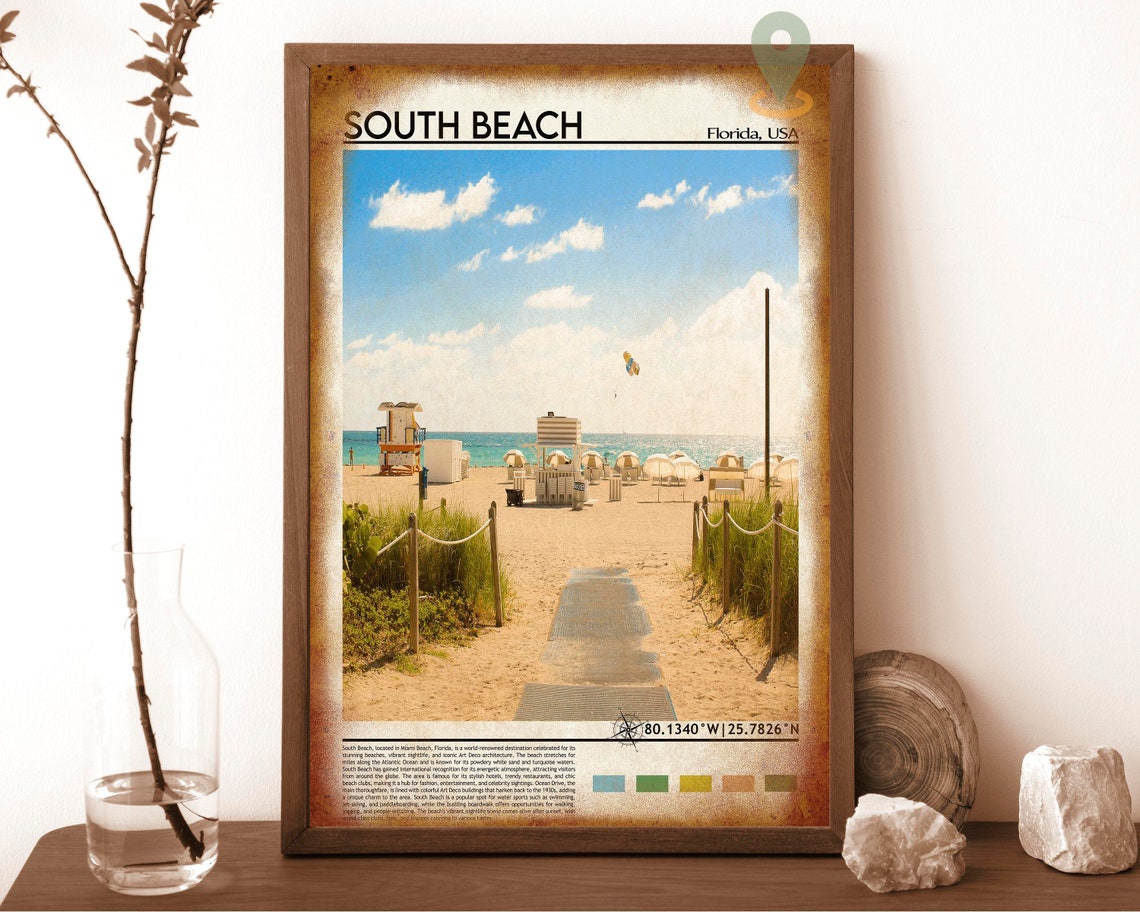 South Beach Miami Florida Oceanfront Lifeguard Beach Travel Poster - Image 6