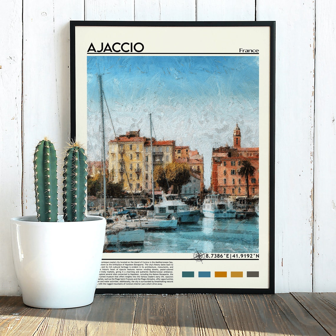 Ajaccio France Harbor Sailboats Photo Mediterranean Travel Wall Art - Image 5