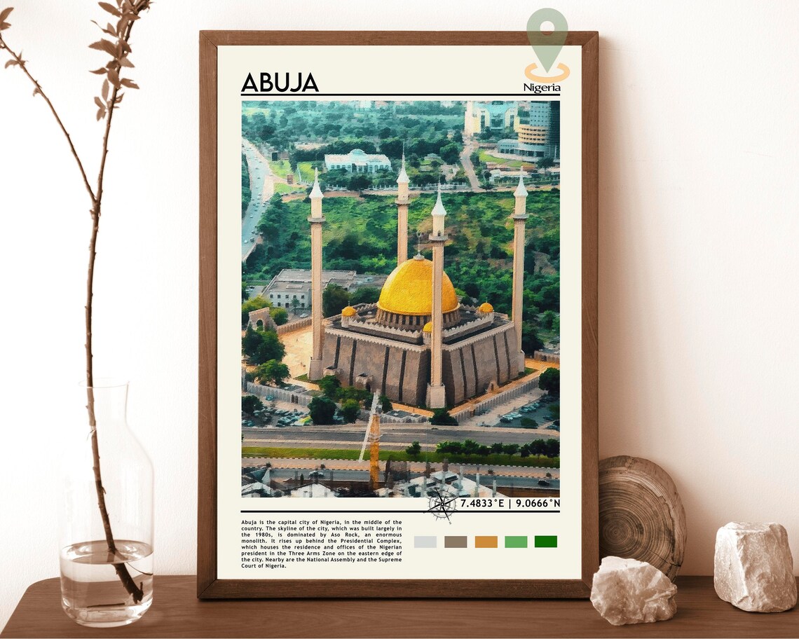 Abuja Nigeria Golden Dome National Mosque Landmark Photo Poster