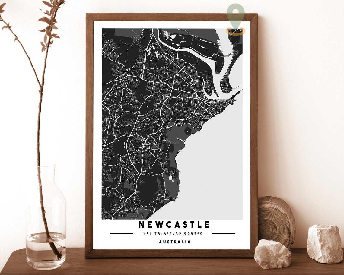 Newcastle Australia City Street Map Coastal Art Print for Australian Homes - Image 6